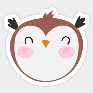 Cute owl art design Sticker